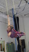 Cheryl on the trapeze